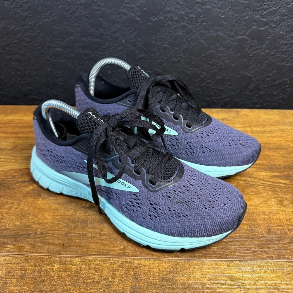 Brooks Anthem 4 1203401B473 Purple Aqua Mesh Running Shoes Womens Size 8.5